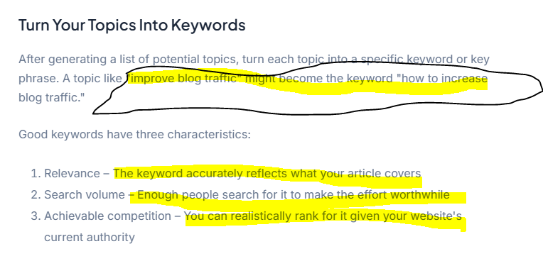 Turn Your Topics Into Keywords