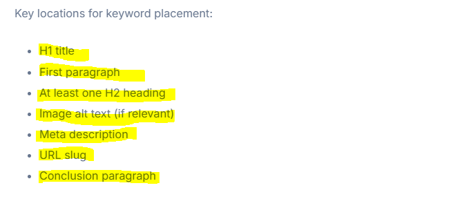 Use Your Keyword in Your Content