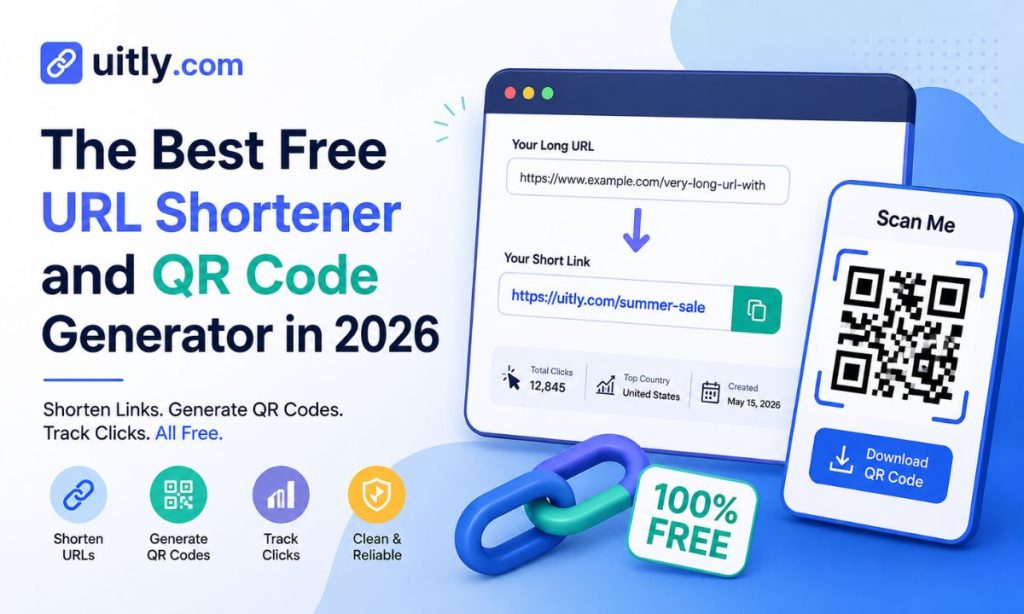Uitly.com offers a fast, free URL shortener and QR code generator with clean redirects, click tracking, custom links, and no hidden fees.